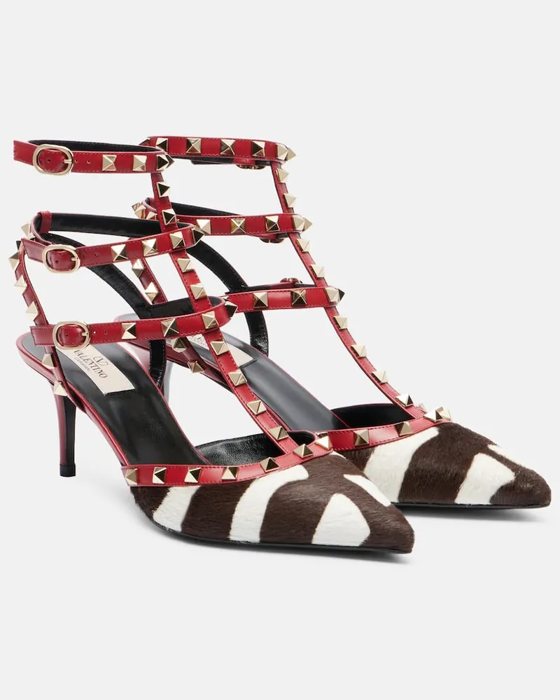 Valentino Garavani Pumps slingback Rockstud in cavallino Rosso