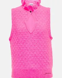 Ganni Top senza maniche con cut-out Rosa