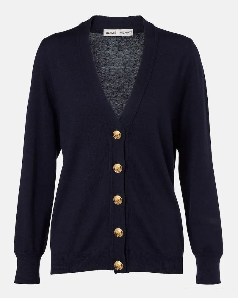 Blazé Milano BlazÃ© Milano Cardigan in lana, seta e cashmere Blu