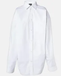 Balenciaga Camicia oversize in popeline di cotone Bianco