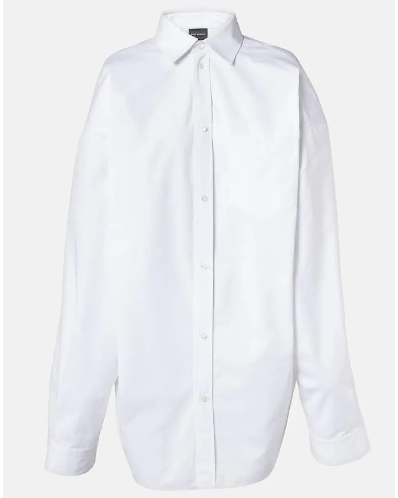 Balenciaga Camicia oversize in popeline di cotone Bianco