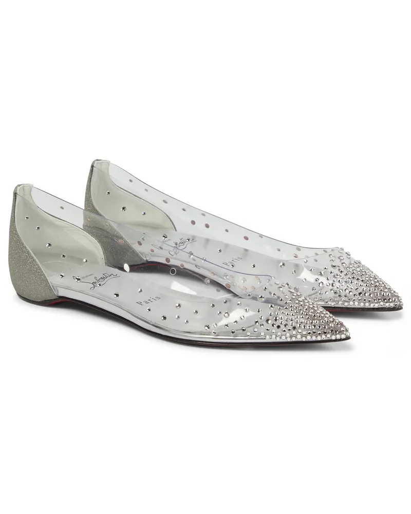 Christian Louboutin Ballerine Degrastrass con cristalli Argento