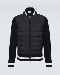 Moncler Cardigan in cotone con imbottitura Blu