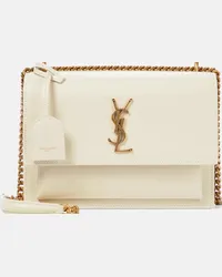 Saint Laurent Borsa a spalla Sunset Medium in pelle Bianco