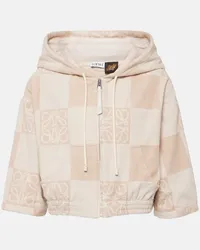 Loewe Felpa Anagram in misto cotone a quadri Beige