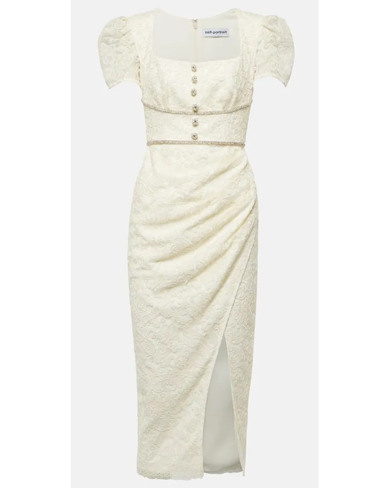 Self-Portrait Bridal - Abito midi in pizzo Bianco