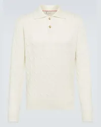 Brunello Cucinelli Polo in cashmere a trecce Bianco