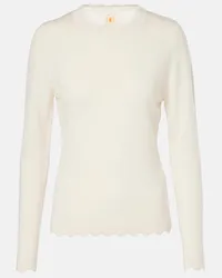 Jardin des Orangers Pullover smerlato in lana e cashmere Bianco