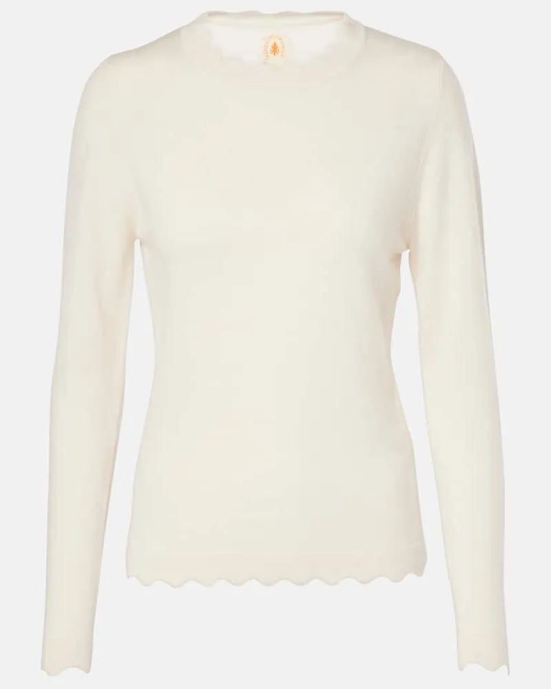 Jardin des Orangers Pullover smerlato in lana e cashmere Bianco