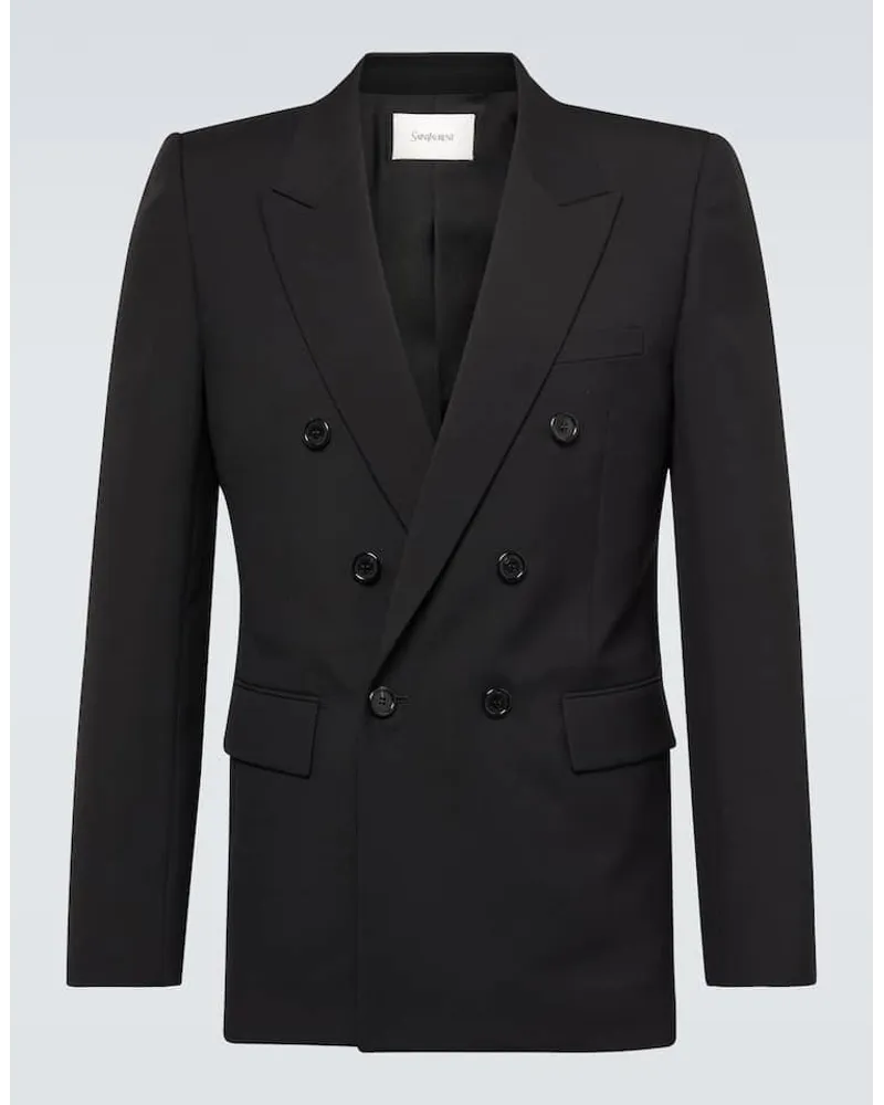 Saint Laurent Blazer doppiopetto in lana Nero