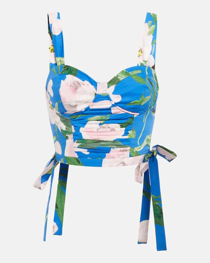 Carolina Herrera New York Top cropped in misto cotone Multicolore