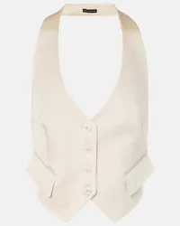 Tom Ford Gilet in twill di seta e lana Beige