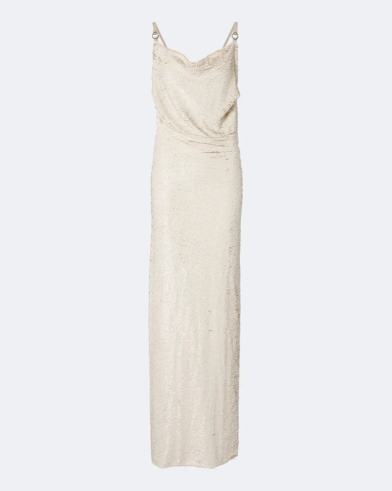 COPERNI Abito lungo con paillettes Beige