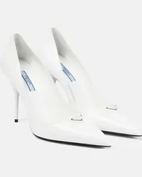 Prada Pumps in pelle con logo Bianco