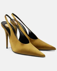 Saint Laurent Pumps slingback L'Entracte 110 in crêpe Oro