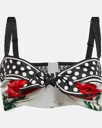 Dolce & Gabbana Bralette in seta con stampa Multicolore