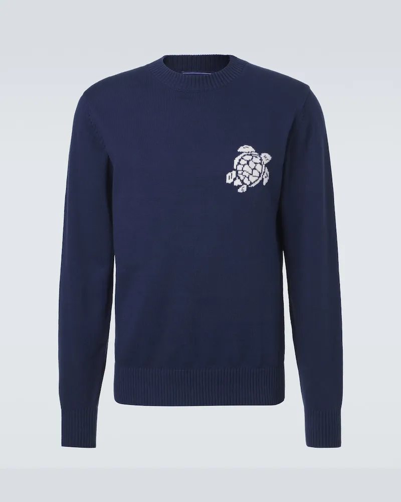 Vilebrequin Pullover in cotone e cashmere jacquard Blu