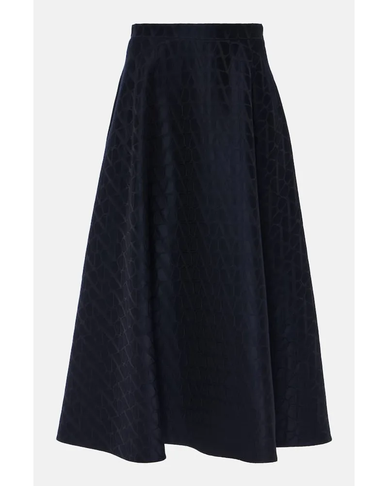 Valentino Garavani Gonna midi Toile Iconographe in Crepe Couture Blu