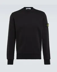 Stone Island Felpa Compass in jersey di cotone Nero