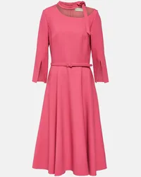 Oscar de la Renta Abito midi in misto lana Rosa