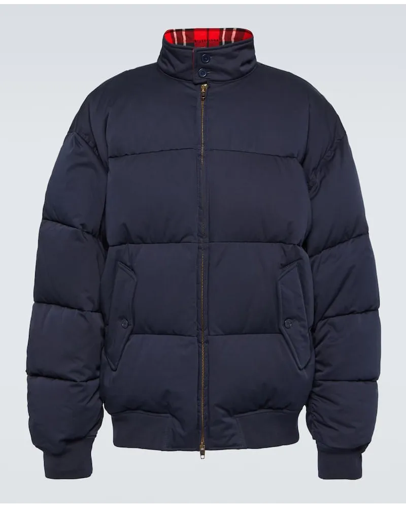 Balenciaga Piumino Cut-Up Harrington in twill Blu