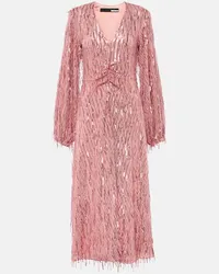 ROTATE Birger Christensen Abito midi con paillettes Rosa