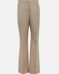 The Row Pantaloni Baer in lana a vita media Beige