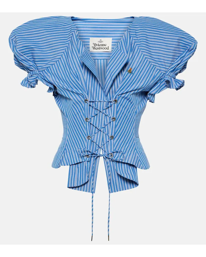 Vivienne Westwood Top Kate in cotone a righe Blu