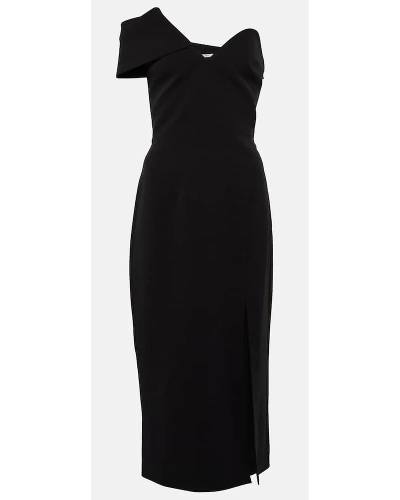 Safiyaa Abito midi monospalla Opal in crÃªpe Nero