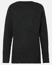 Totême Pullover in maglia di lana a coste Grigio