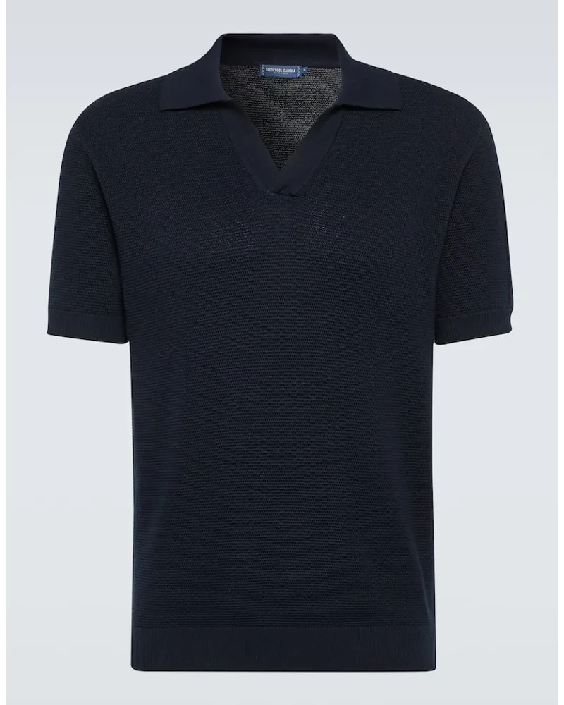 Frescobol Carioca Polo Rino in cotone e seta Blu