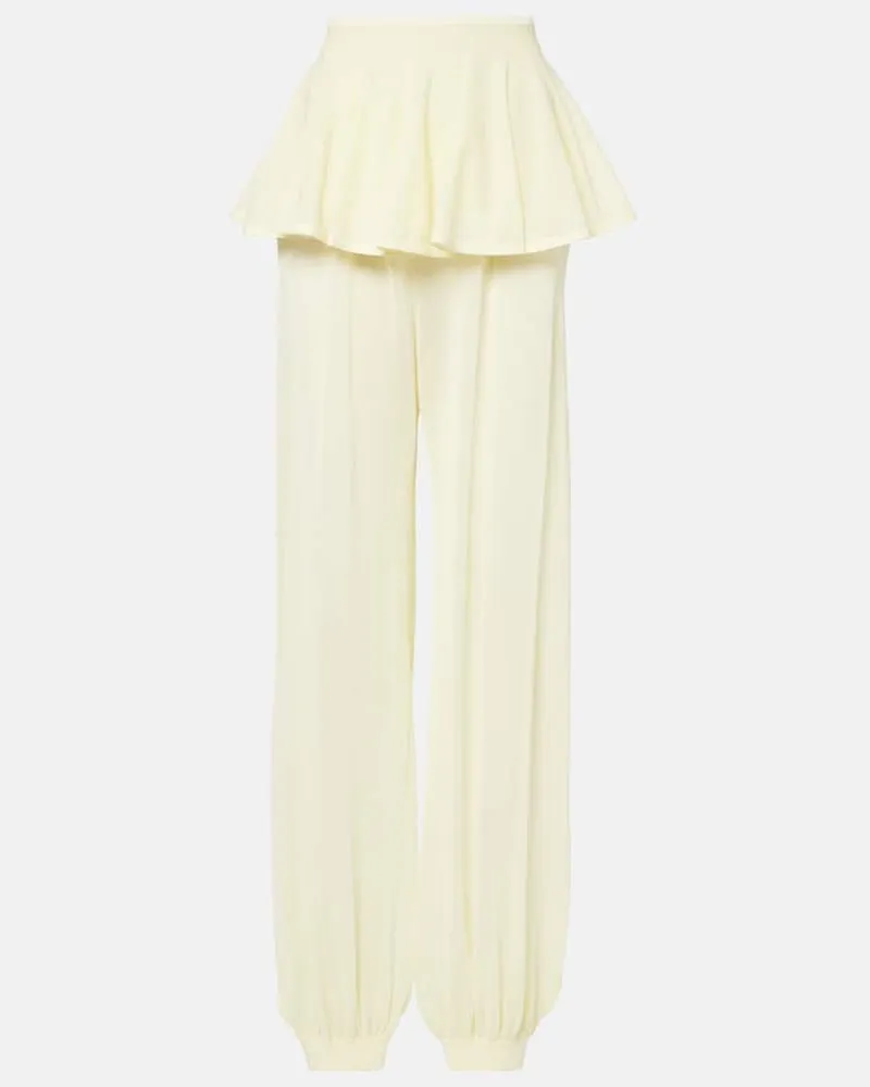 Alaïa AlaÃ¯a Pantaloni a gamba larga e vita media Giallo