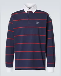 Wales Bonner Polo in cotone a righe Blu