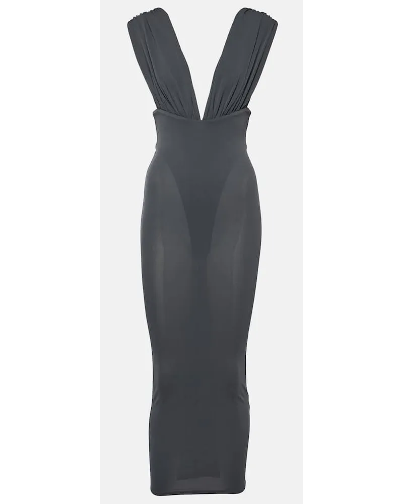 Alex Perry Abito midi in crÃªpe Grigio