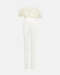 David Koma Jumpsuit in cady con piume Bianco