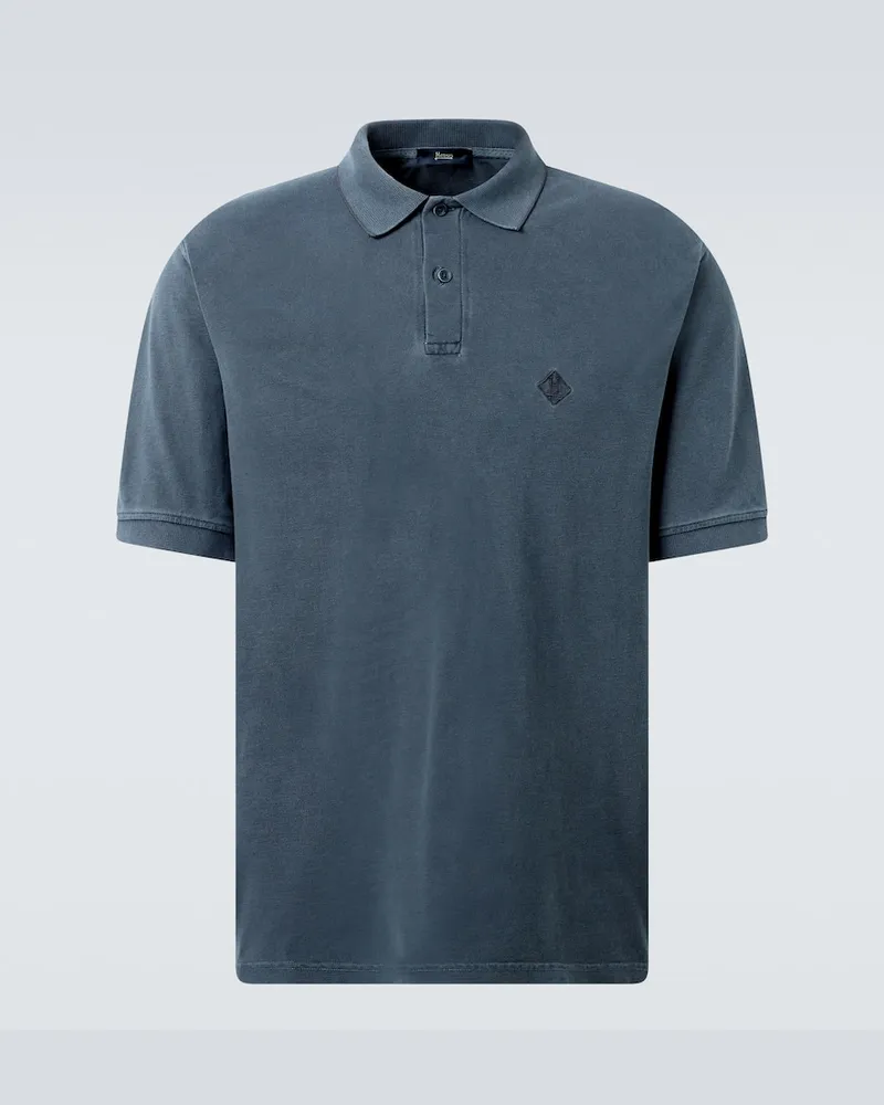 Herno Polo in cotone piquÃ© con logo Grigio