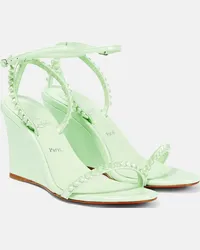 Christian Louboutin Sandali con zeppa So Me 85 in pelle Verde