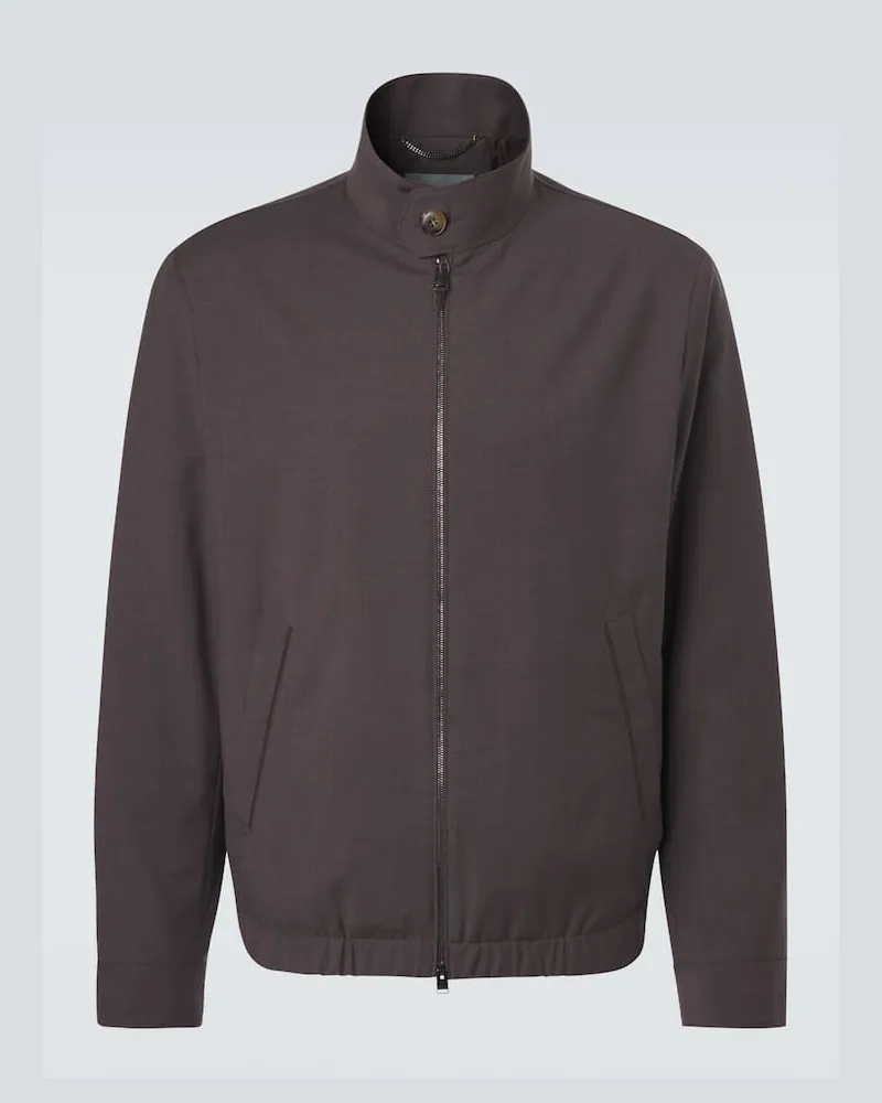 Canali Giacca blouson Impeccabile in lana Marrone
