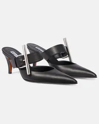 Alexander McQueen Mules Birdee Cross-Bar in pelle Nero