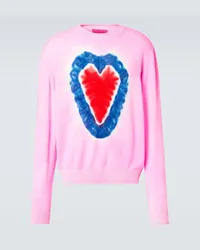 The Elder Statesman Pullover Heart Dye in cashmere Rosa