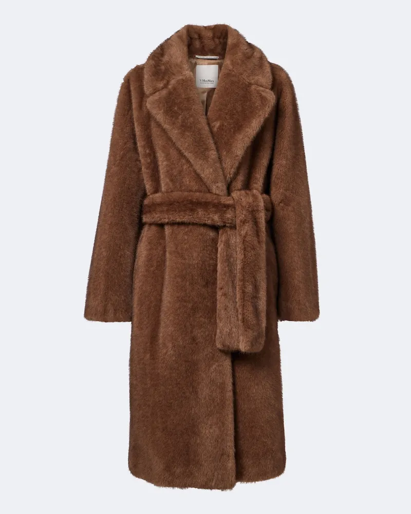 Max Mara Cappotto a portafoglio con cintura Beige