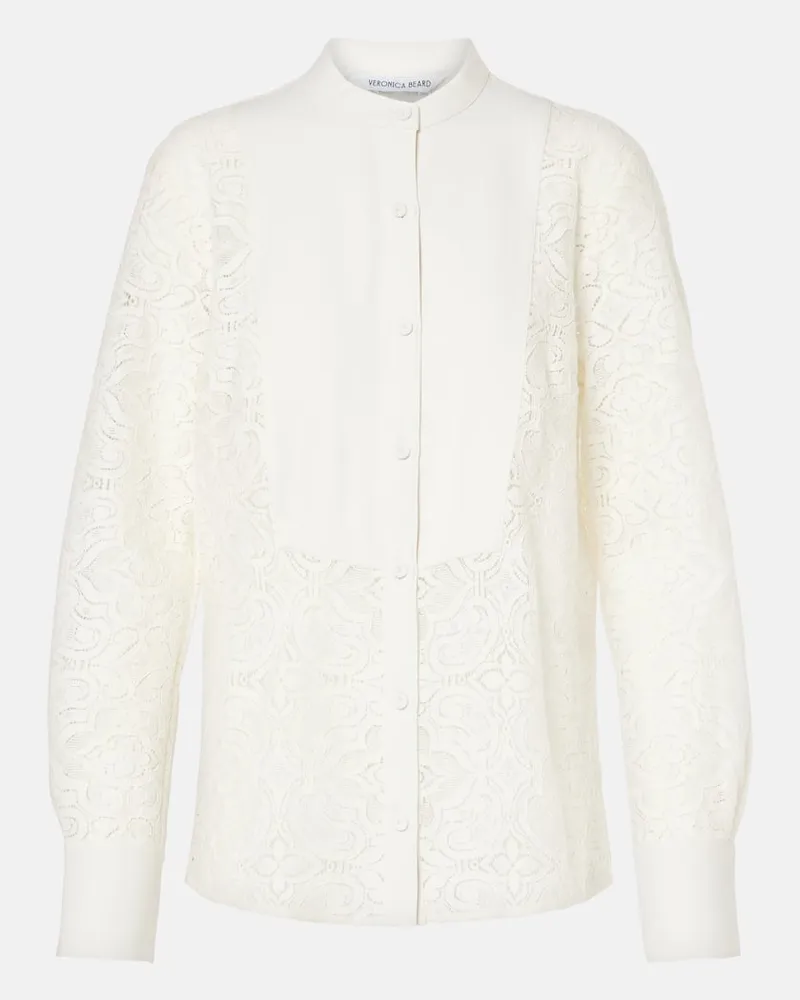 Veronica Beard Camicia Naya con ricamo Bianco