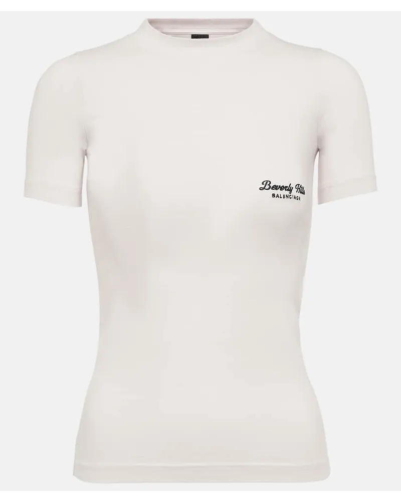 Balenciaga T-shirt Beverly Hills in cotone Bianco