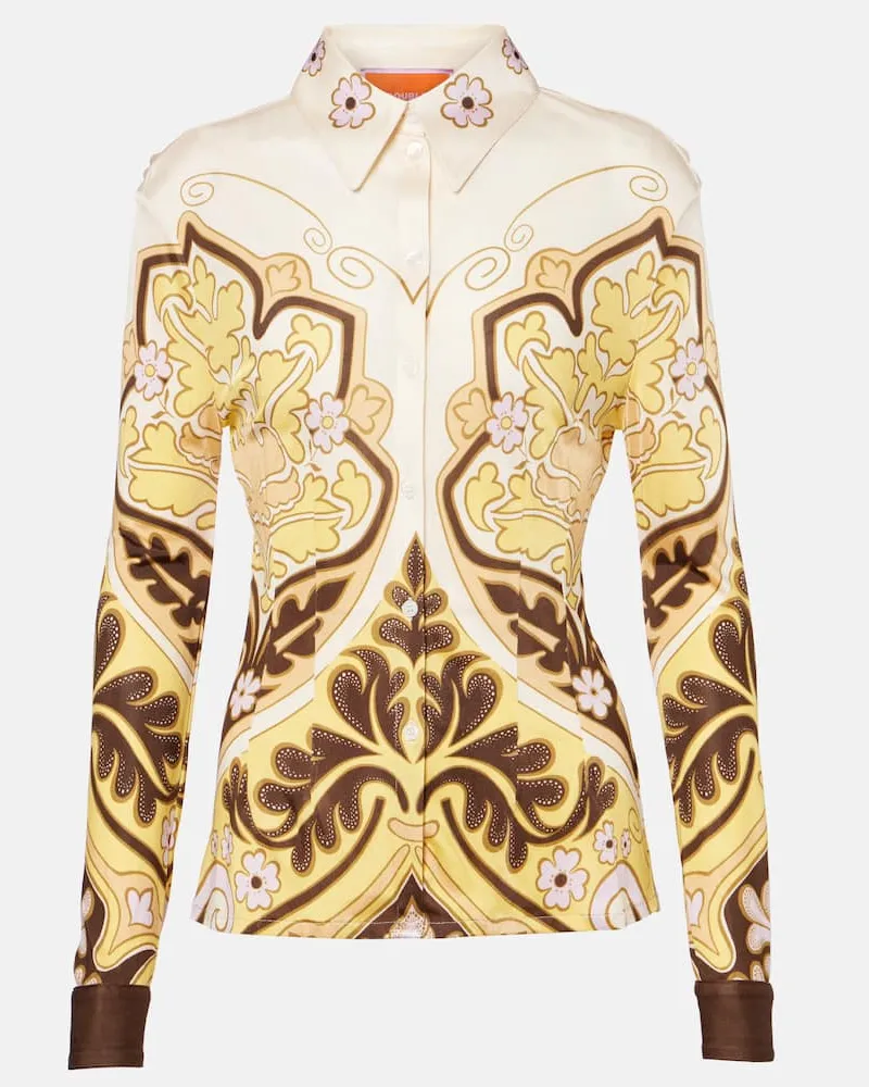 La DoubleJ Camicia Spells PlacÃ©e con stampa Multicolore