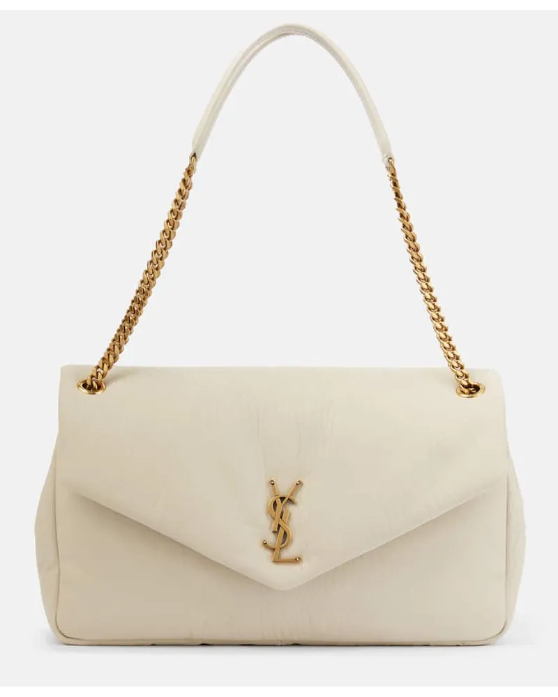 Saint Laurent Borsa a spalla Calypso Large in pelle Bianco