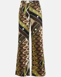 Emilio Pucci Pantaloni a gamba larga Vivara in misto cotone Verde