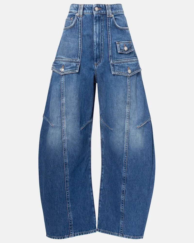 SPORTMAX Jeans Violino con gamba barrel Blu