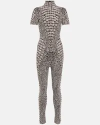 Alaïa Alaïa Jumpsuit in jersey jacquard Grigio