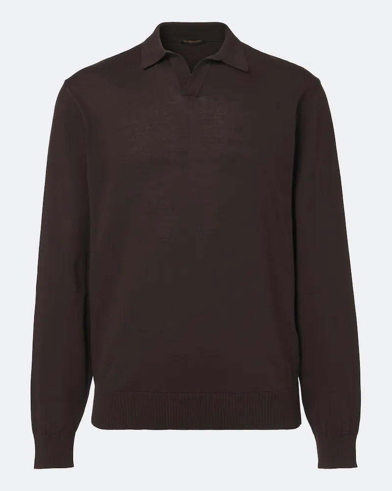 Rubinacci Pullover polo in cotone Marrone