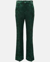 Chloé Chloé Pantaloni in jacquard di lana e seta Verde